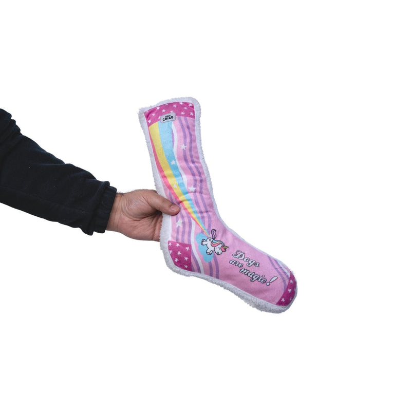 Squeaking Unicorn Comfort Plush Sock Dog Toy