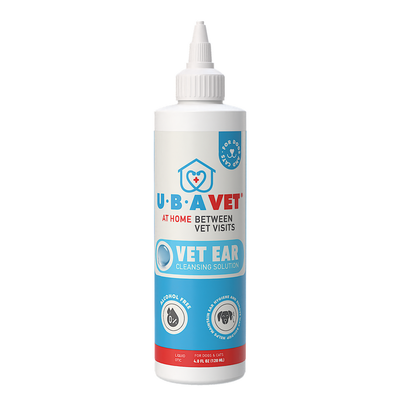 UBAVET Vet Ear Cleansing Solution for Dogs & Cats (4 fl oz)