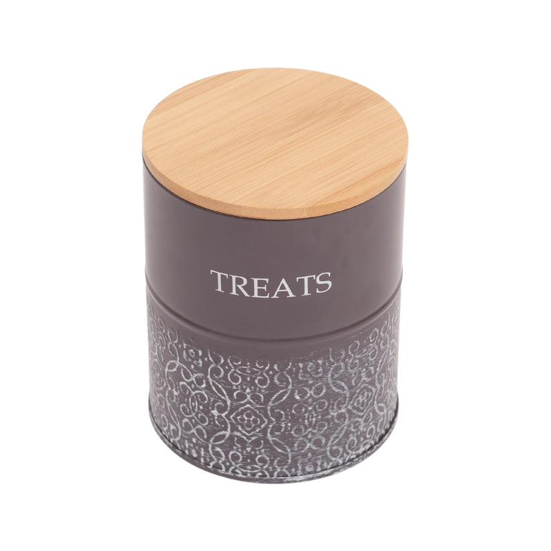 Set of 2 Pet Treat Storage Canister - Volcanic Gray & White