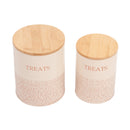 Pet Treat Storage Canister - White Swan & Gold- Set of 2