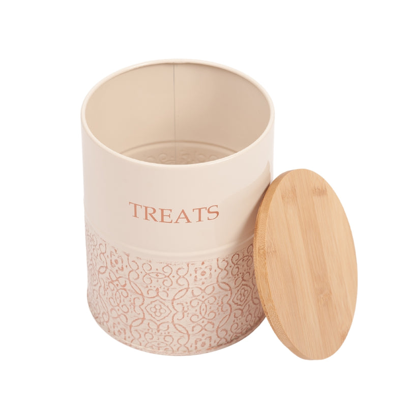 Pet Treat Storage Canister - White Swan & Gold- Set of 2