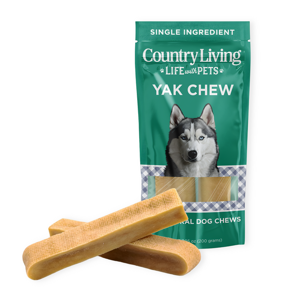 Country Living Natural Yak Cheese Chew Bars for Dogs – Large Size (2 per Bag) – Long-Lasting, High-Protein, Grain-Free Dog Chews – All-Natural, No Preservatives, Gluten-Free – Supports Dental Health