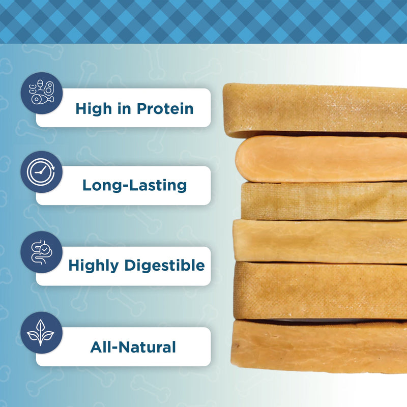 Country Living Natural Yak Cheese Chew Bars for Dogs – Large Size (2 per Bag) – Long-Lasting, High-Protein, Grain-Free Dog Chews – All-Natural, No Preservatives, Gluten-Free – Supports Dental Health