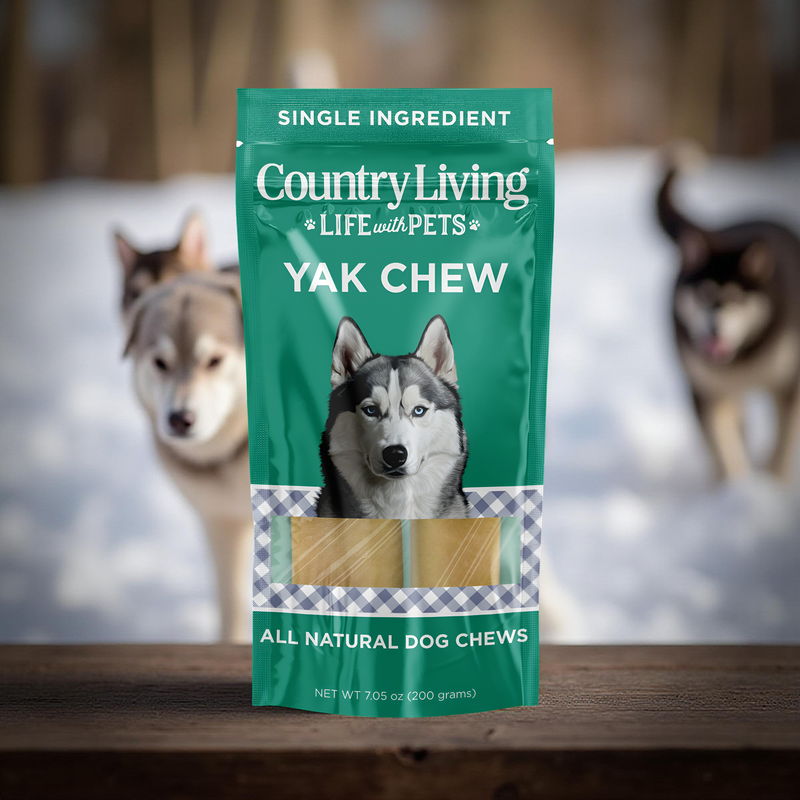 Country Living Natural Yak Cheese Chew Bars for Dogs – Large Size (2 per Bag) – Long-Lasting, High-Protein, Grain-Free Dog Chews – All-Natural, No Preservatives, Gluten-Free – Supports Dental Health