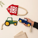 Country Living farm-themed dog toy set with barn, tractor and pickup truck