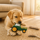 Country Living farm-themed dog toy set with barn, tractor and pickup truck