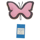 Butterfly-shaped canvas and jute dog chew toy 6 pack on clip strip