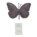 Butterfly-shaped canvas and jute dog chew toy 6 pack on clip strip