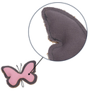 Butterfly-shaped canvas and jute dog chew toy