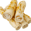 Chicken basted beef cheek rolls for dogs 9 to 10 inch long lasting dog chew