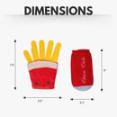 cola and fries plush dog toy combo with crinkle squeaker