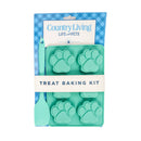 Country Living 3 piece silicone dog treat baking kit paw print molds with spatula