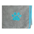 Country Living quick drying microfiber dog bath towel with paw print in gray