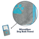 Country Living quick drying microfiber dog bath towel with paw print in gray