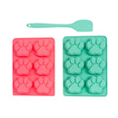 Country Living dog treat baking kit silicone paw print mold with spatula