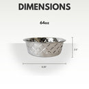 sustainable stainless steel dog bowl with eco diamond design