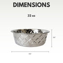 sustainable stainless steel dog bowl with eco diamond design