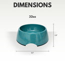 Eco-friendly bamboo dog bowl in teal blue