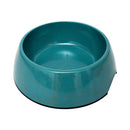 Eco-friendly bamboo dog bowl in teal blue