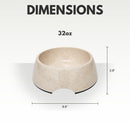 Eco-friendly bamboo dog bowl with white swan design