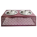 Eco-friendly elevated country dog feeder in plum wine