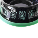 black boho stainless steel dog bowl with non skid base