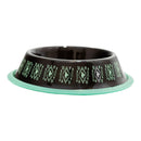 black boho stainless steel dog bowl with non skid base