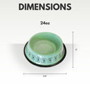 mint boho stainless steel dog bowl with non skid base