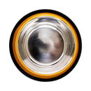 Eco-friendly non-skid ribbed cat and dog bowl in golden yellow