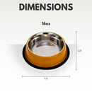 Eco-friendly non-skid ribbed cat and dog bowl in golden yellow
