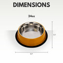 Eco-friendly non-skid ribbed cat and dog bowl in golden yellow