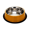 Eco-friendly non-skid ribbed cat and dog bowl in golden yellow