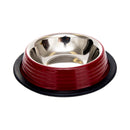 Eco-friendly non-skid ribbed cat and dog bowl in merlot red