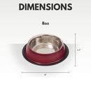 Eco-friendly non-skid ribbed cat and dog bowl in merlot red