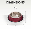 Eco-friendly non-skid ribbed cat and dog bowl in merlot red