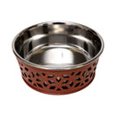 Eco-friendly stainless steel farmhouse dog bowl in apricot, 16oz