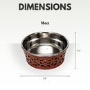 Eco-friendly stainless steel farmhouse dog bowl in apricot, 16oz