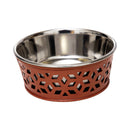 Eco-friendly stainless steel farmhouse dog bowl in apricot, 16oz