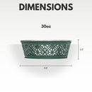 Eco-friendly stainless steel farmhouse dog bowl in dark green, 30oz