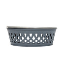 Eco-friendly stainless steel farmhouse dog bowl in gray