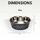 Eco-friendly stainless steel farmhouse dog bowl in gray