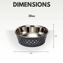 Eco-friendly stainless steel farmhouse dog bowl in gray