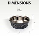 Eco-friendly stainless steel farmhouse dog bowl in gray