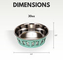 Eco-friendly stainless steel farmhouse dog bowl in mint green