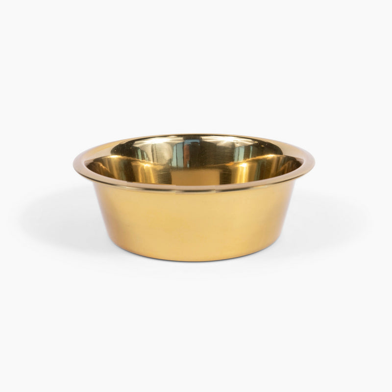 Durable Gold Stainless Steel Heavy Dog Bowl