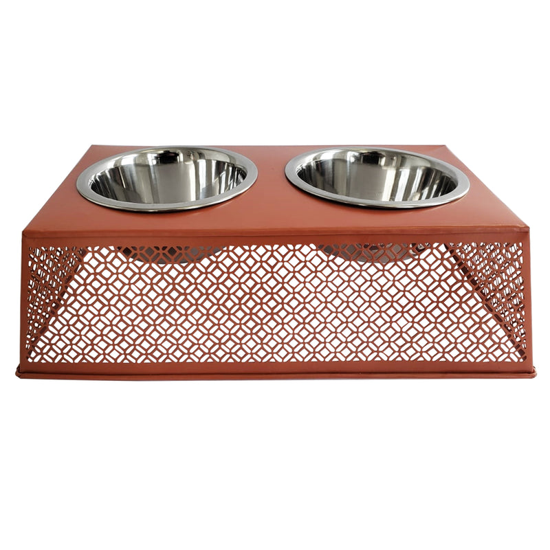 Eco-friendly Elevated Country Dog Feeder - Apricot Brandy