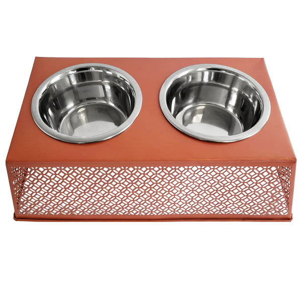 Eco-friendly Elevated Country Dog Feeder - Apricot Brandy