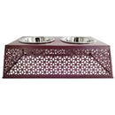 Eco-Friendly Elevated Country Dog Feeder - Plum Wine