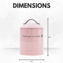 Printed dog treat canister with ‘I Love You So Much’ message