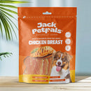 Jack PetPals chicken breast jerky dog treats 6 pack hanging clip strip display